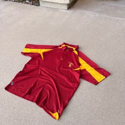 Vintage Nike USC Trojans College Polo Football Shirt Top Mens Medium