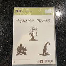 Stampin Up! BEST OF HALLOWEEN Stamp NEW Haunted House Tree Witch Hat Trick/Treat