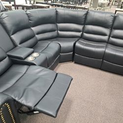 3pcs Sectional Recliner Set W/console(Manuel)