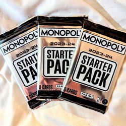 (3) 2023-24 NBA Prizm Monopoly Starter Packs - Hot Packs - Guaranteed Wembanyama RC!