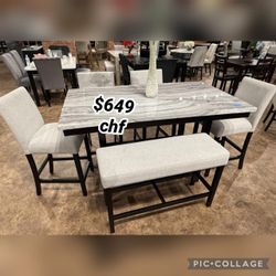 6 Piece Counter Height Dining Table Set  // Year End Sale !