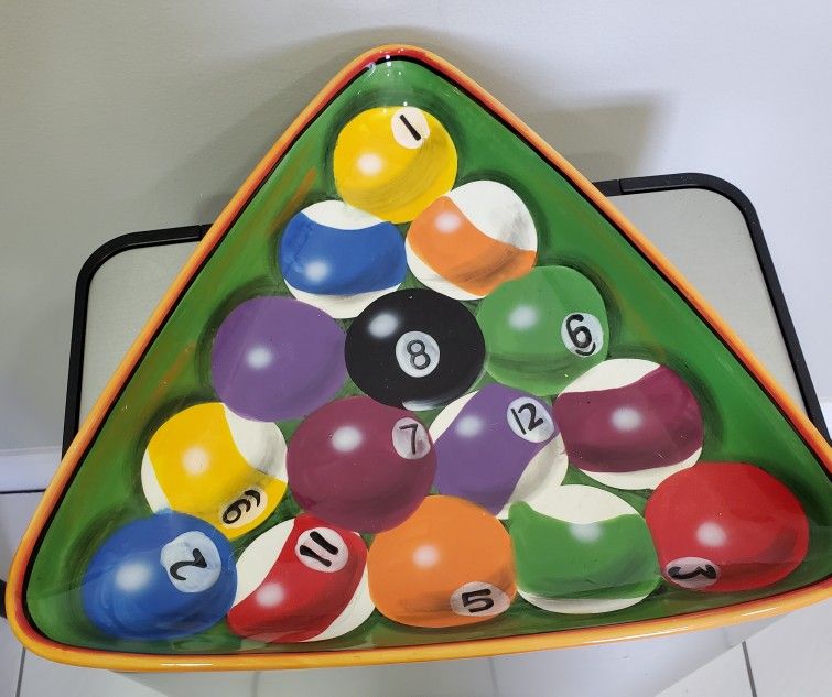 CHRISTMS IN JULY..Billiard Glass Dish