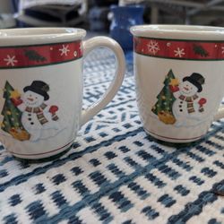Longaberger Christmas Mugs, Set Of 2