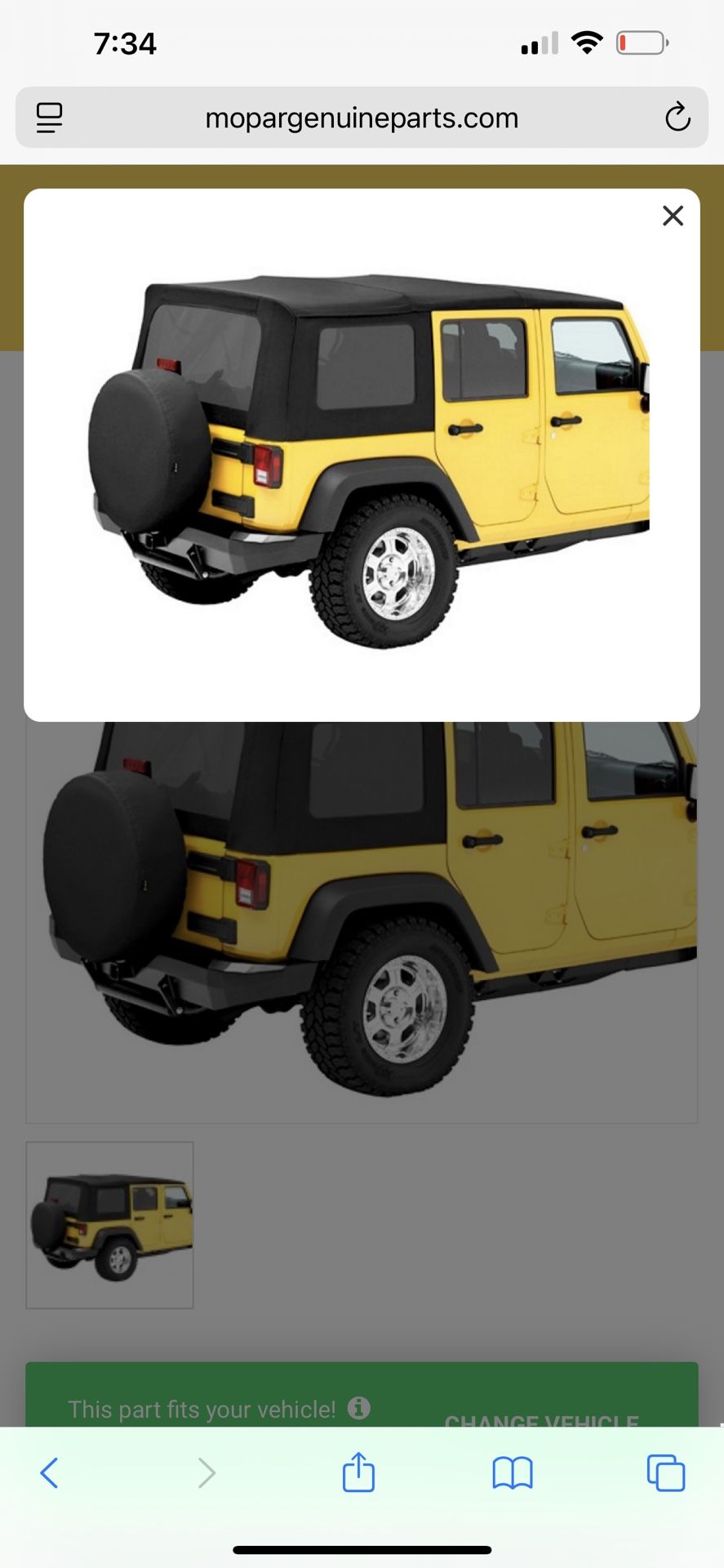Mopar Jeep Soft Top Four Door