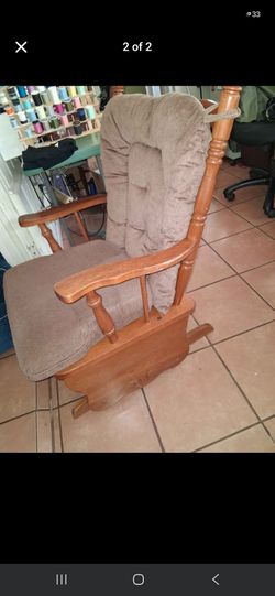 Wood  Rocking Chair with Cushions