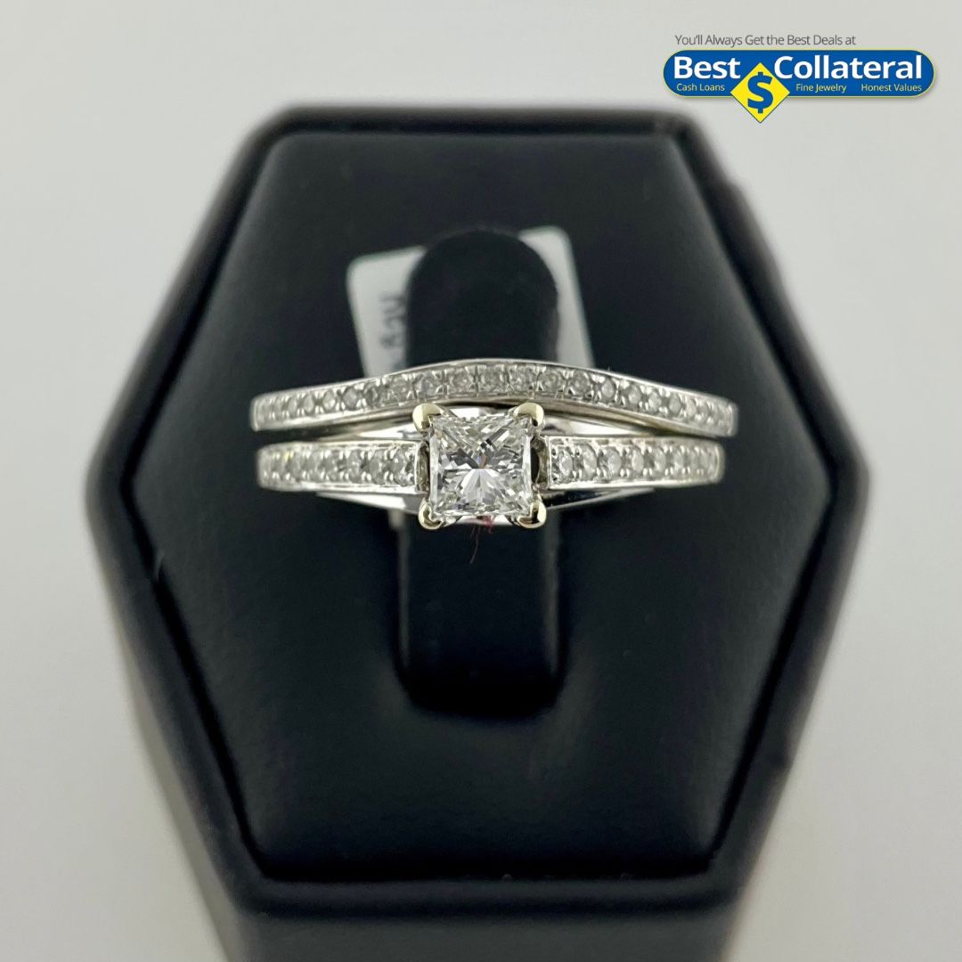 Ladies Diamond Wedding Set In 14k White Gold