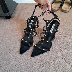 Studded Black Heels