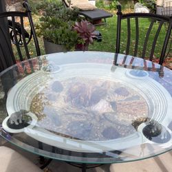 Unique Elephant Glass Table With 4 Chairs. 