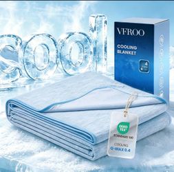 VFROO Cooling Blanket for Hot Sleepers Queen Size 90''×90'', Summer Blanket Thin