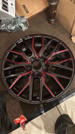 Gloss Black and Red Alloy Wheel Rim
