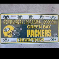 GREEN BAY PACKERS SUPERBOWL XXXI CHAMPIONS 1996 NFLP GAME DAYTM LICENSE PLATE