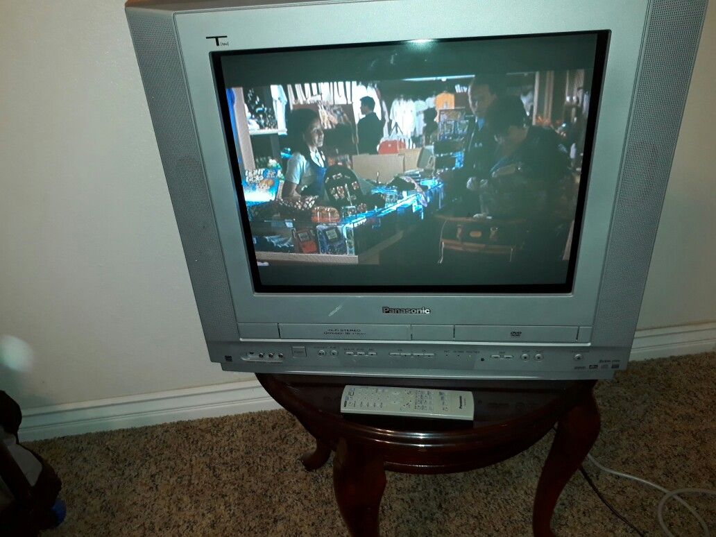 Panasonic TV with built-in DVD player and VHS player/recorder