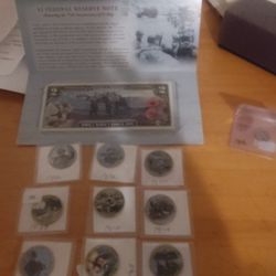 WW2 D-Day Commemerative $2bill And 10 Coins Halfs