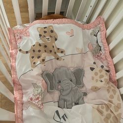 Soft silicone baby girl and mini crib