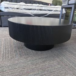 ☕✨ Modern Drum Coffee Table – 6.8” Thick Tabletop ✨☕