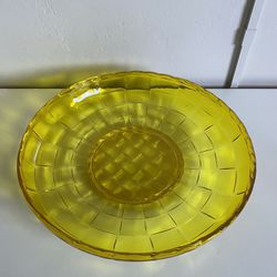 Vintage Yellow Cadmium Glass Bowl *IT GLOWS*