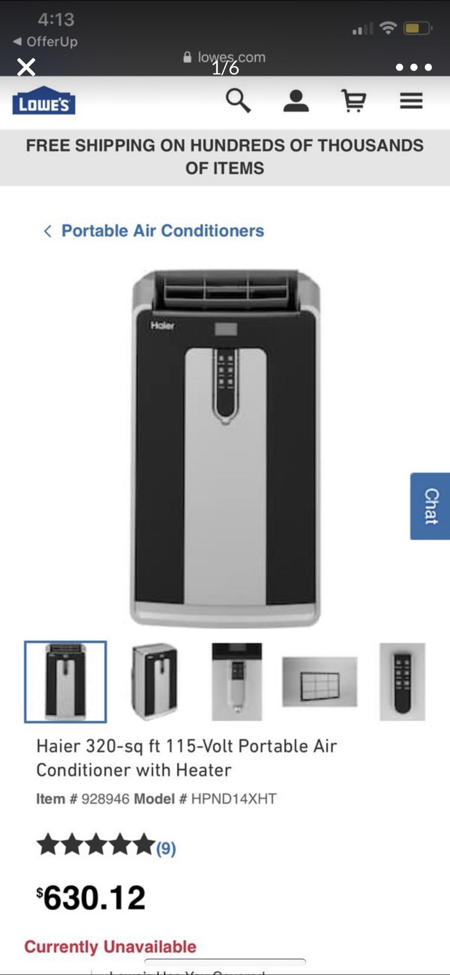 $290 Air Conditioner, Heater, dehumidifier