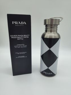 PRADA BEAUTY Argyle Stainless Steel Water Bottle NIB Promotional Gift