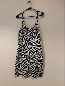 Black & White Zebra Print Camisole Slip Dress