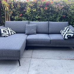 scandinavian designs Grey Sectional Couch FREE DELIVERY