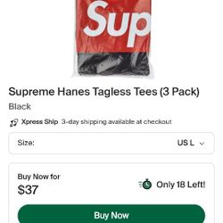 Brand New Supreme Black Tees 