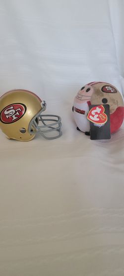 NFL 49NERS HELMET BANK AND 49NER  BEANIE BALLZ COLLECTION  TY BALL