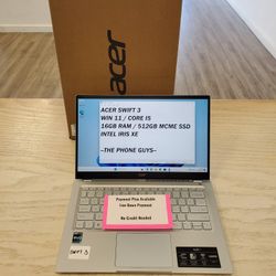 Acer Swift 3 Laptop Win 11 Core I5 16GB RAM / 512GB SSD / INTEL IRIS XE - $1 DOWN PAYMENT - NO CREDIT NEEDED
