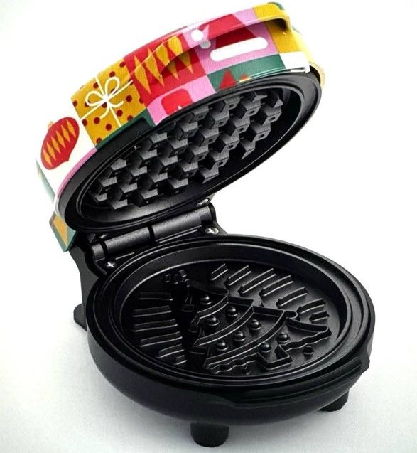 Bella Mini Waffle Maker Christmas Tree 350W Compact Holiday Limited Edition
