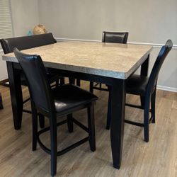 Brand new Marble Dinning table And Leather Chairs 