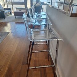 CB2 Acrylic Counter Stool with Nickel Legs