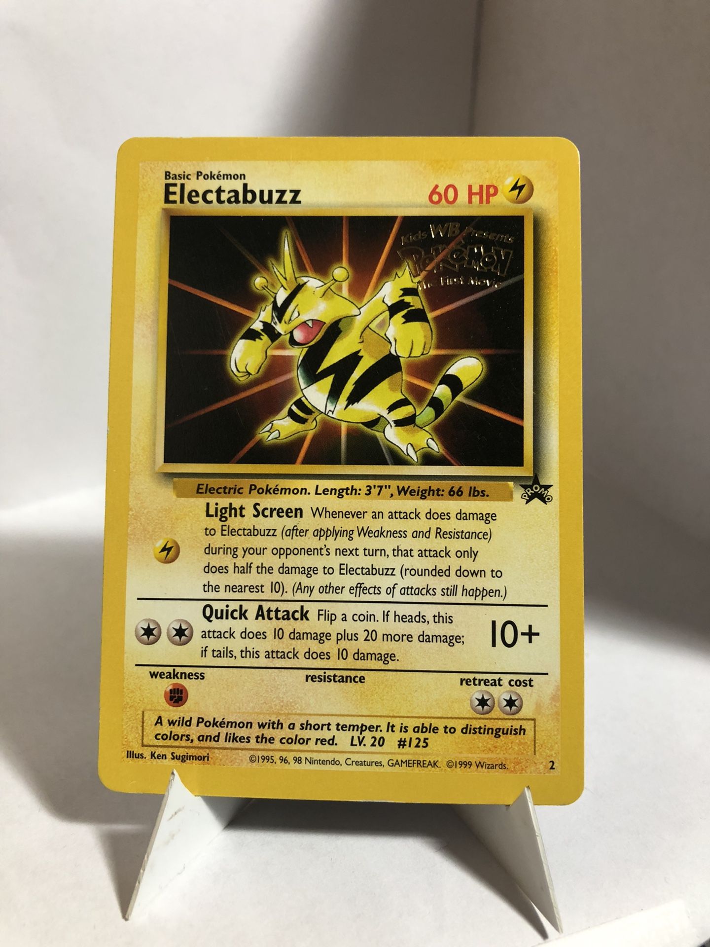 Pokemon Electabuzz Kids WB The First Movie Black Star Promo Card #2
