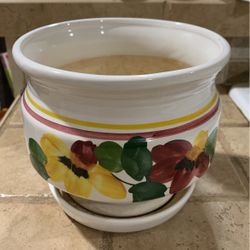 Floral Design Ceramic Planter Pot
