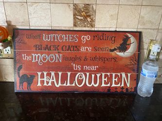 Wooden Halloween sign