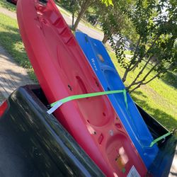 Blue And Red Kayak