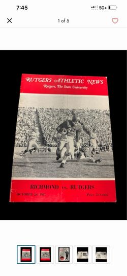 Vintage Rutgers Athletic News football program from a game against Richmond played on October 26