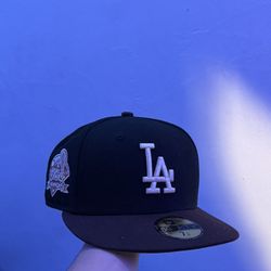 Black & Brown, 1/4 Fitted, Dodgers Cap