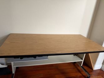 Wood Top Office Desk with Keyboard Tray