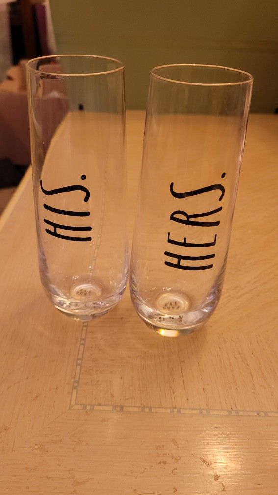 Rae Dunn His & Hers Glasses
