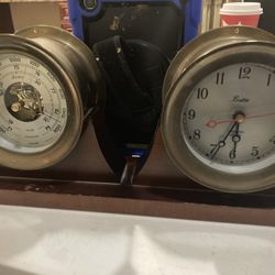 Antique Ship Clock And Barometer