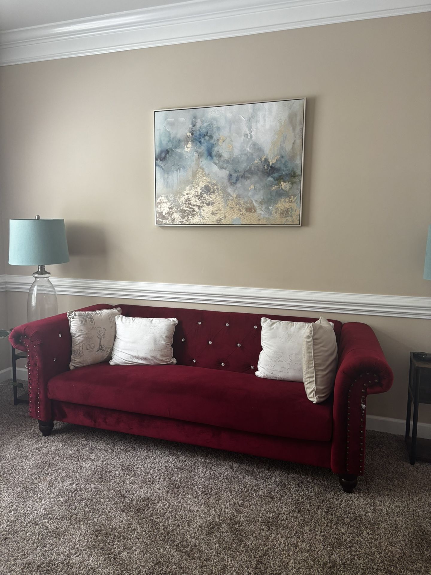 Sofa For Sale Tufted Red Velvet 