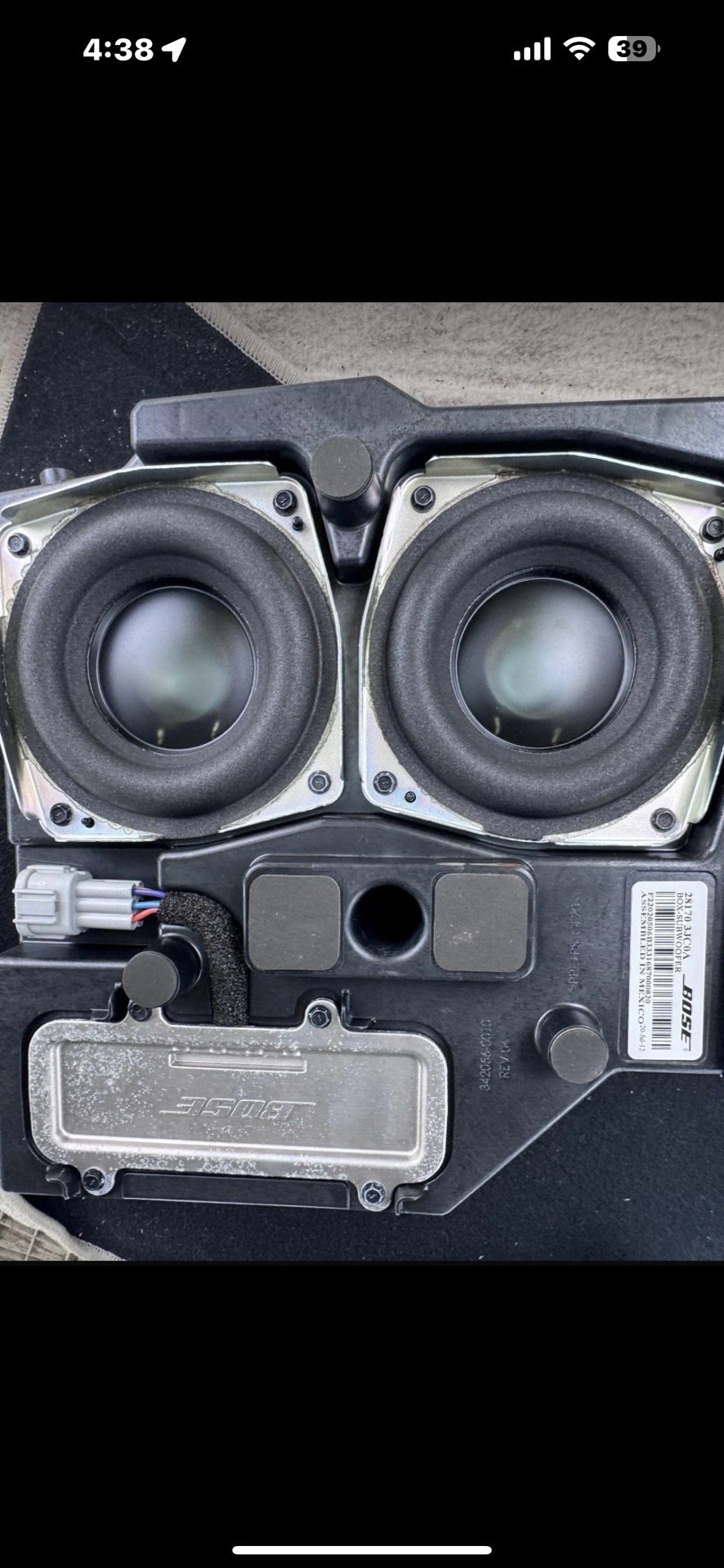 2013 INFINITI JX35 Subwoofer Bose acoustic wave system 28170-3JCOA OEM