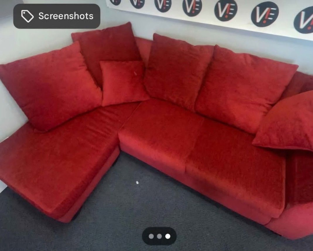 Red Couch With Lounger 