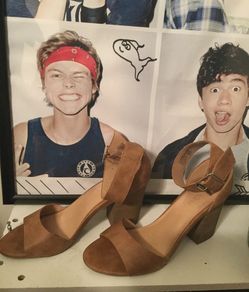 Big Buddha open toe wrap ankle block heel