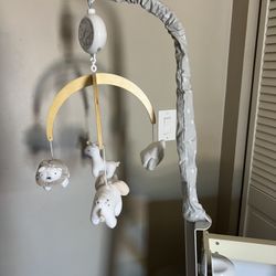 Modern Baby Crib Mobile with Music Box – Neutral Design