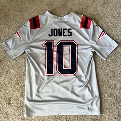 MAC JONES GREY INVERTED NEW ENGLAND PATRIOTS JERSEY SIZE M