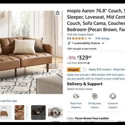 Faux Leather Futon