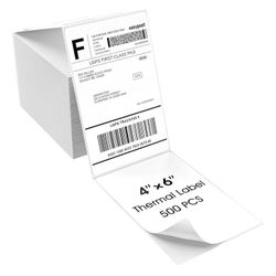 4" x 6" Direct Thermal Labels, 500 Fanfold Labels