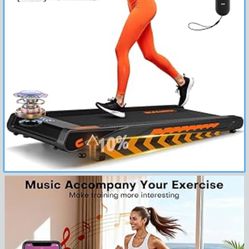 Walking Pad Treadmill with Speaker, 4-in-1 6.2MPH Treadmills for Home with App Compatible, Walking Pad with 10% Incline, LED Display, 2.75HP Brushless