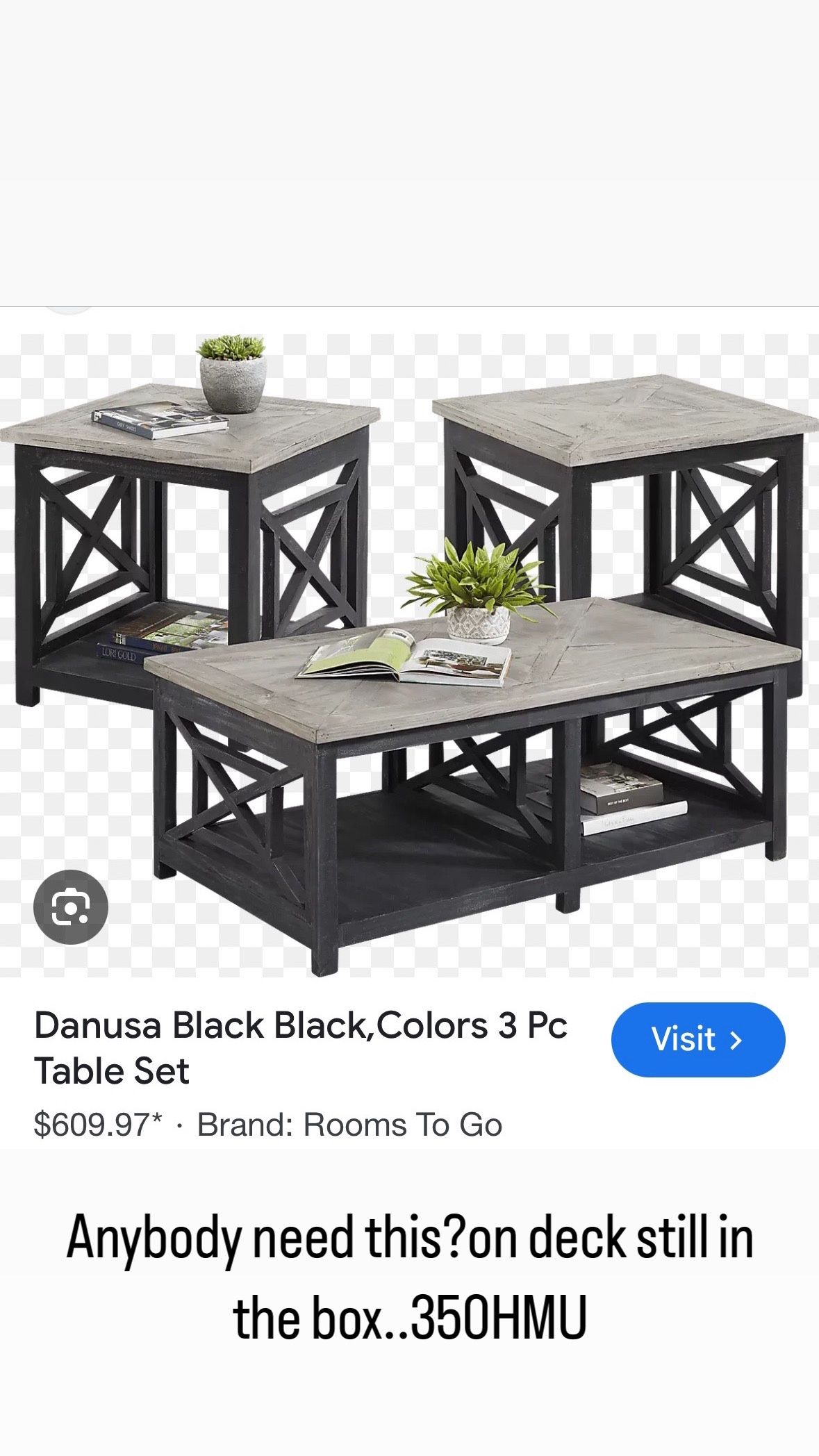 Coffee Table & 2 End Tables