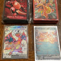 Pokémon TCG Cards Chaziard ex & V Japanese/English With 130 Chaziard Sleeves New